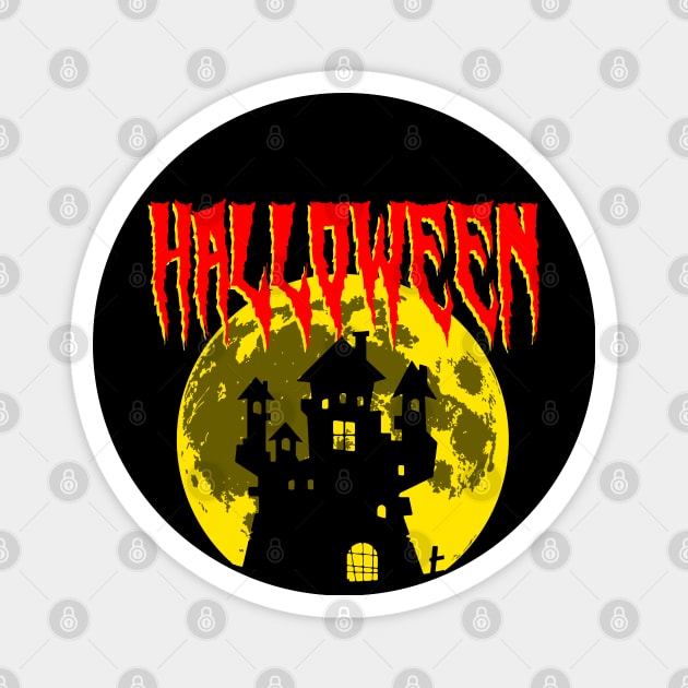 Halloween Moon Castle Magnet by schmomsen